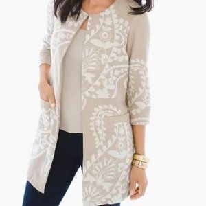 Chico’s ~new~ Jaquard Cotton Linen Topper In XS Petite